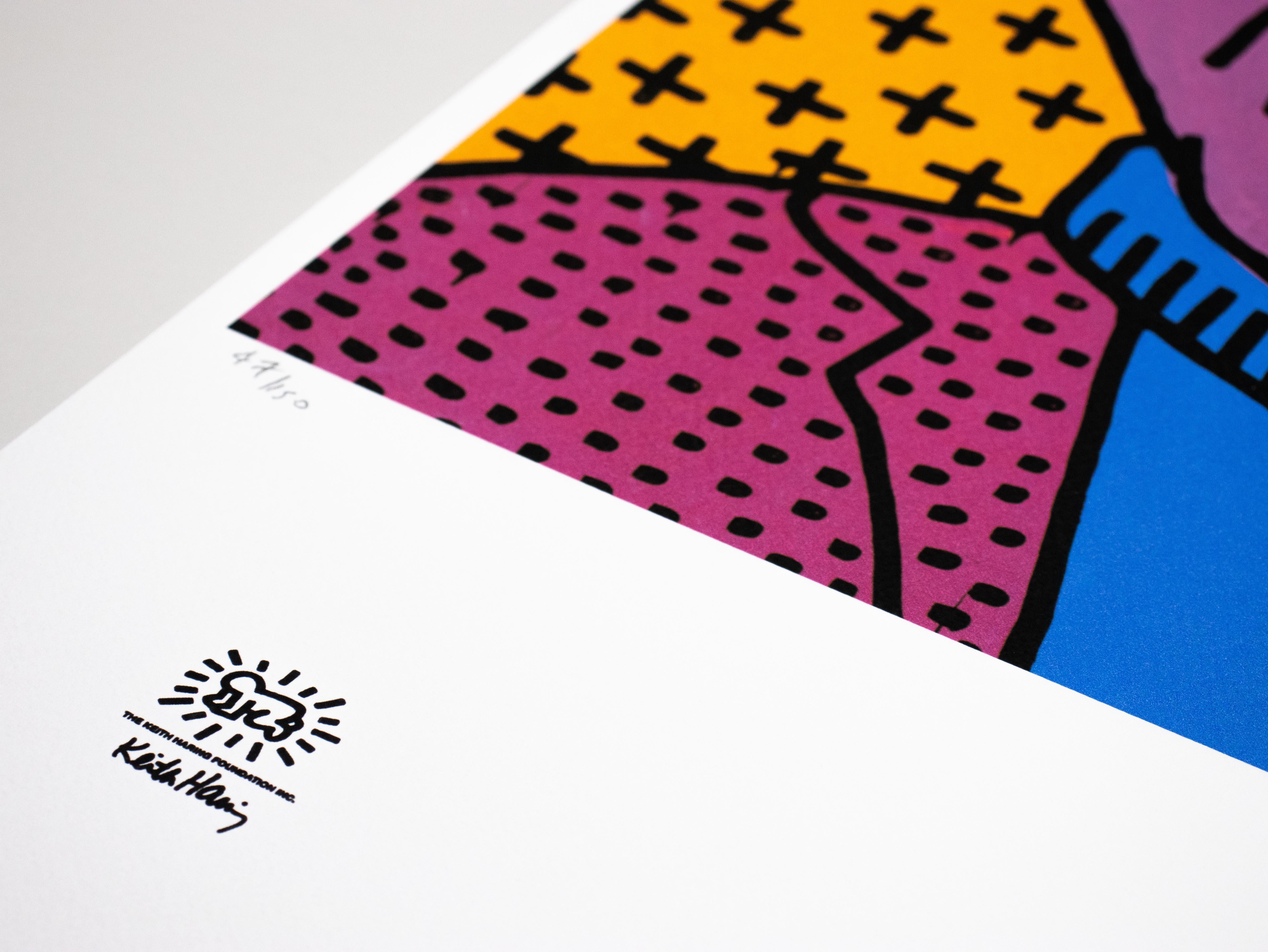 Lithographie – Limitierte Auflage 47/150 Exemplare – Keith Haring Foundation Inc. im Angebot 3