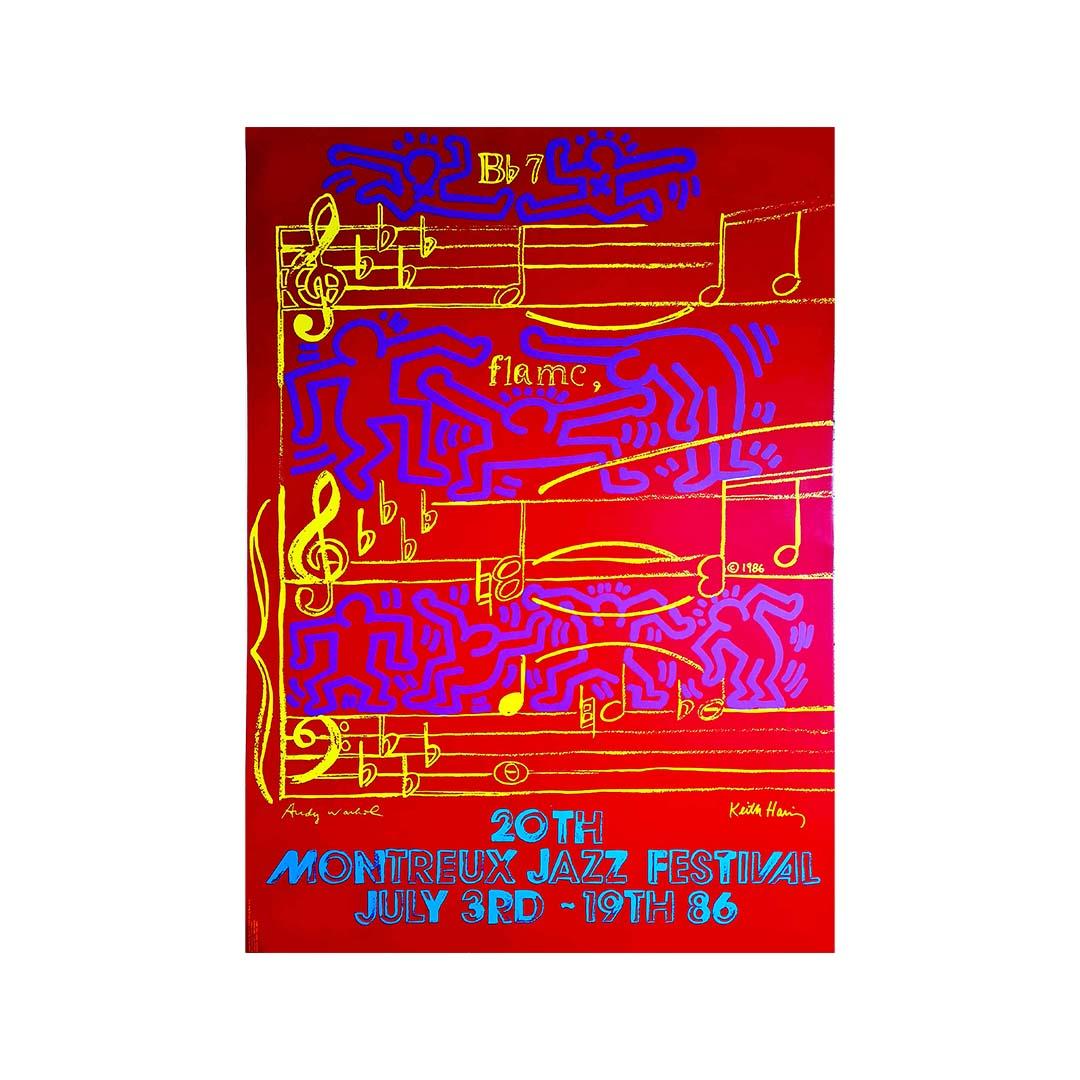Original silkscreen by Keith Haring and Andy Warrhol for the 20th Montreux Jazz 
