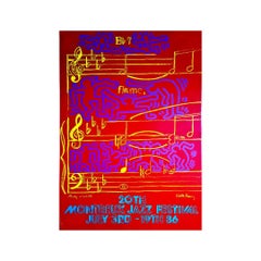 Original silkscreen by Keith Haring and Andy Warrhol for the 20th Montreux Jazz 