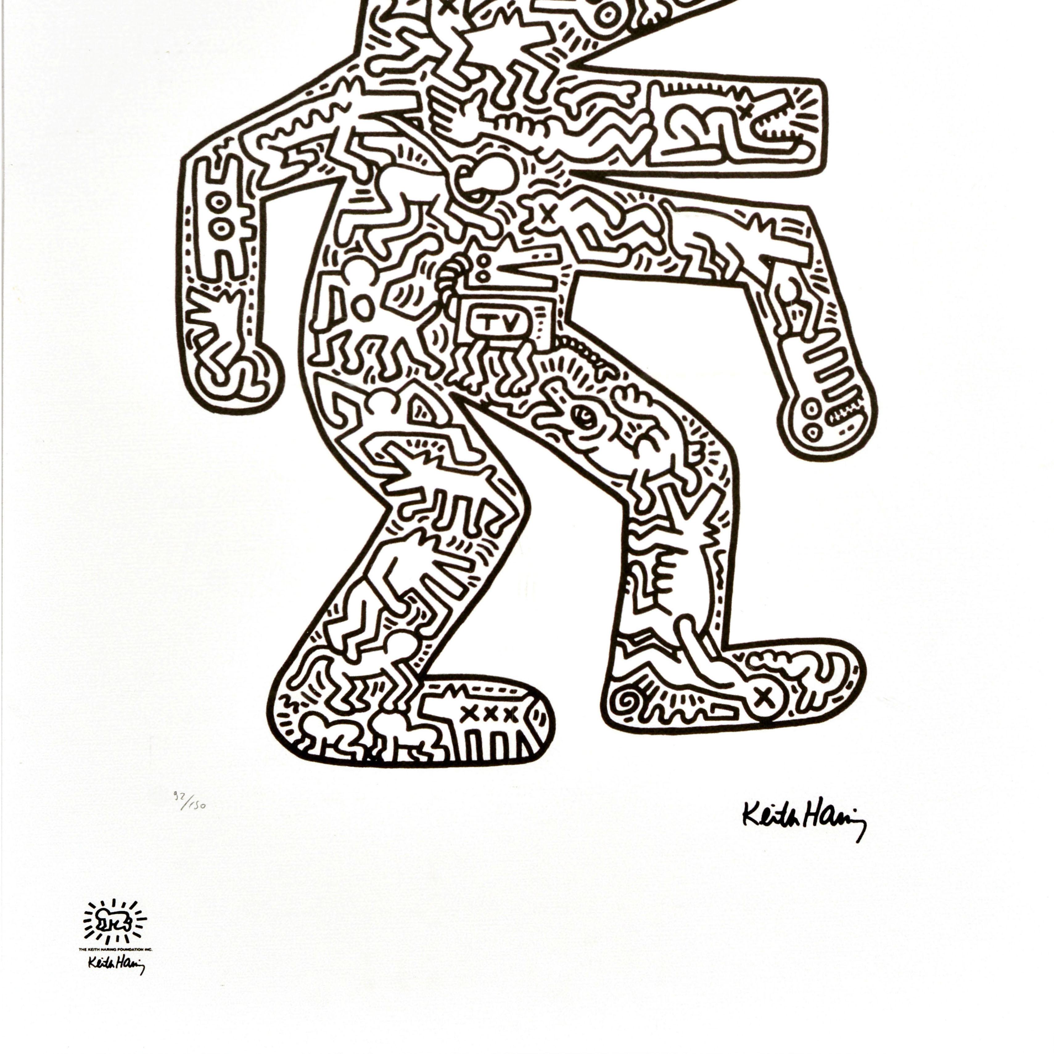 Stampa originale d'arte vintage Keith Haring Dog Silhouette USA Attivismo sociale in vendita 4