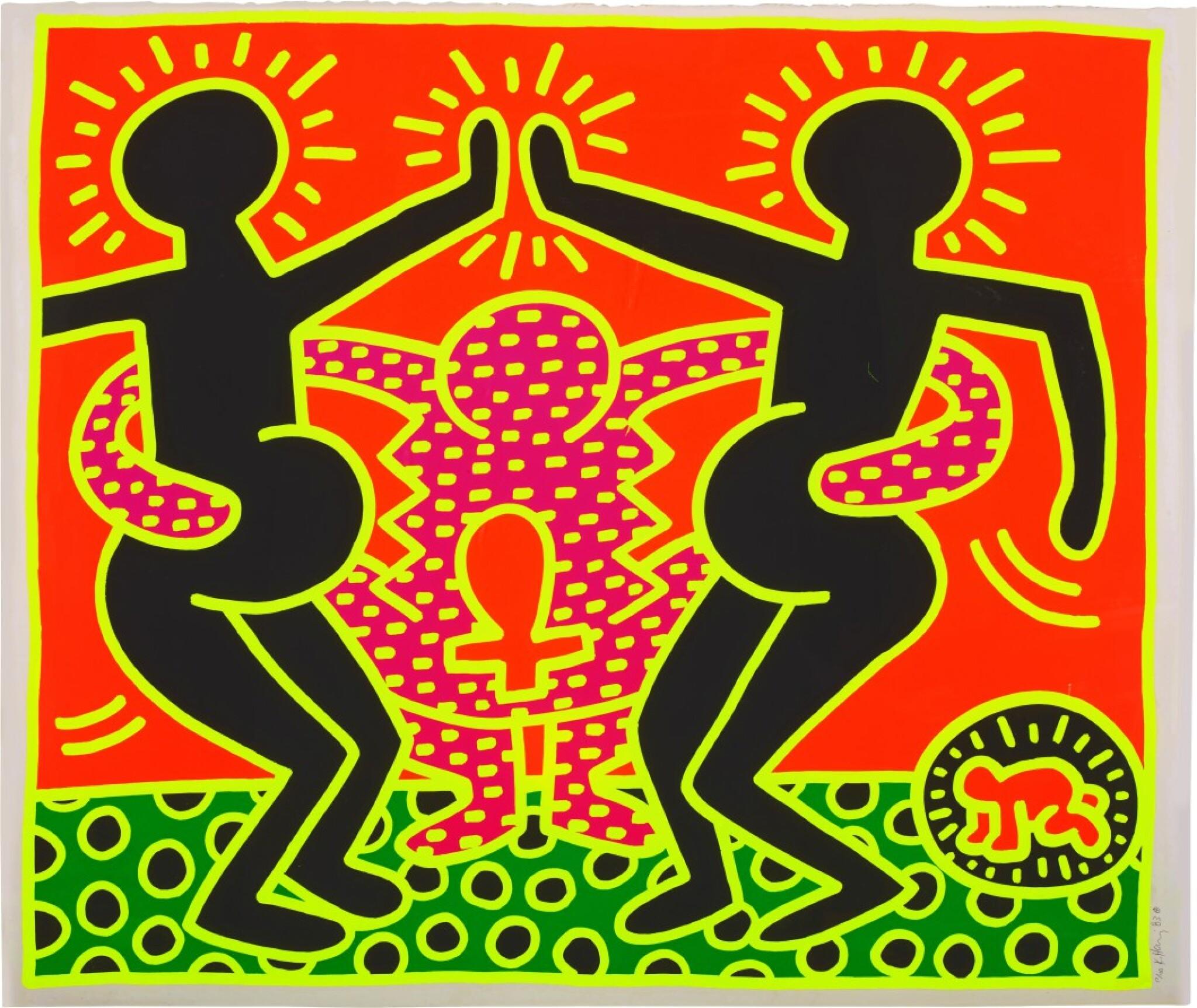 Keith Haring Landscape Print - Plate 5 from Fertility Suite 