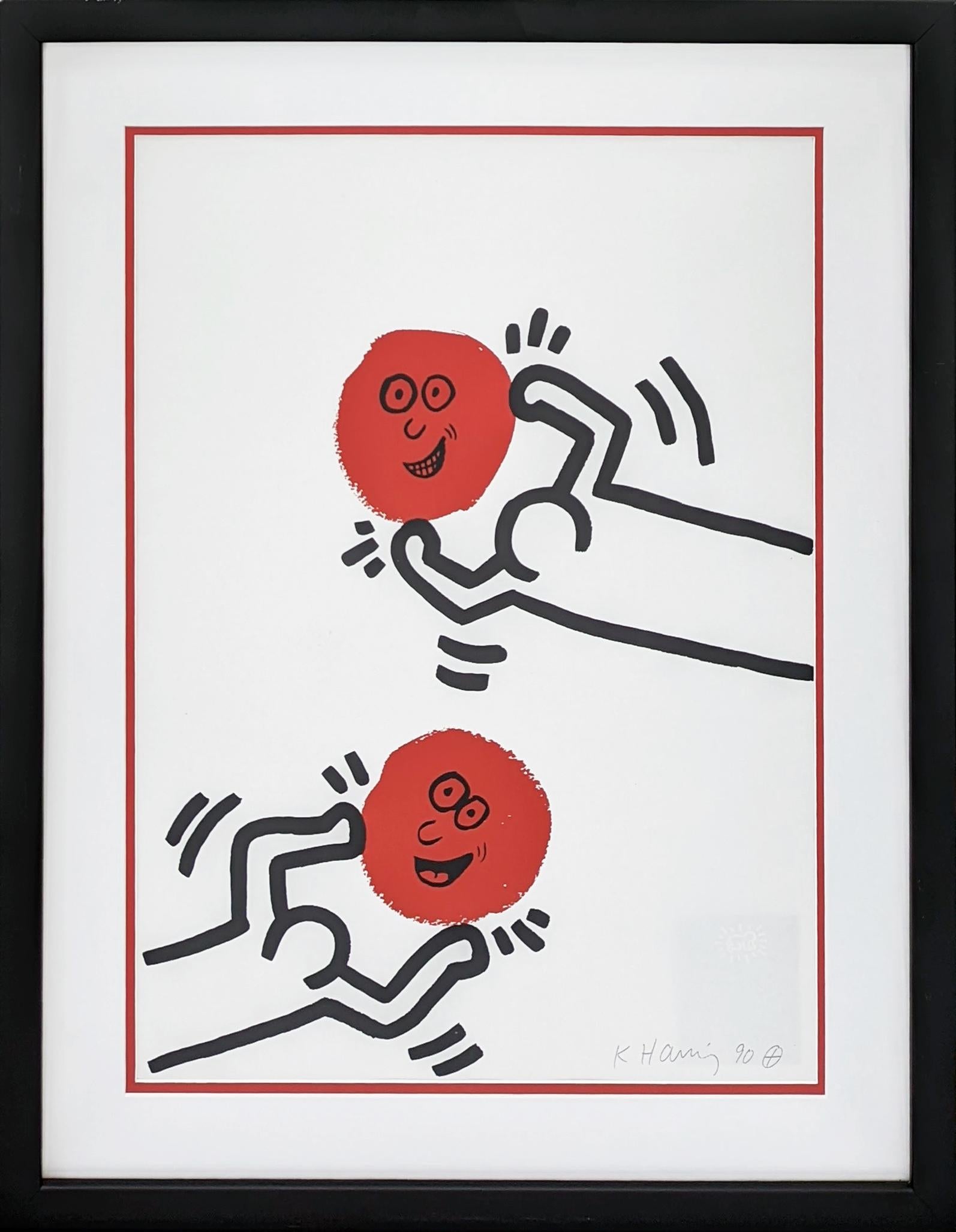 Keith Haring Portrait Print - "PLATE XI" FROM THE STORY OF RED AND BLUE