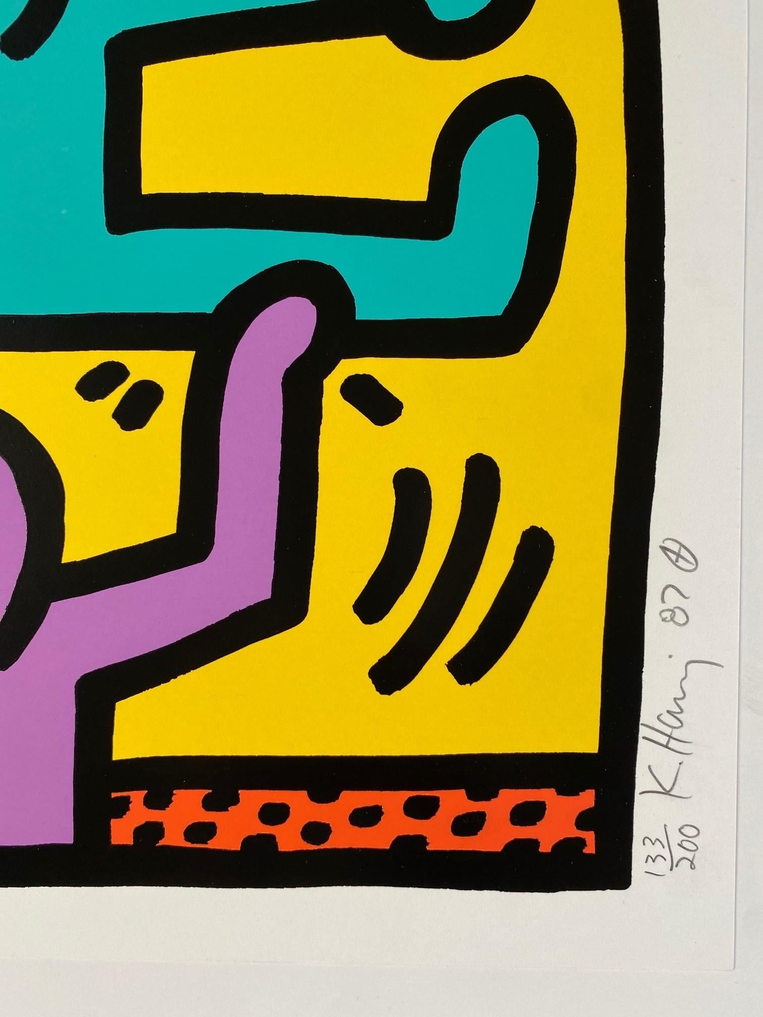 Pop Shop I (4) (Orange), Portrait Print, von Keith Haring