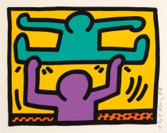 Pop Shop I – Ende des 20. Jahrhunderts Keith Haring Pop-Art-Figurendruck auf Papier