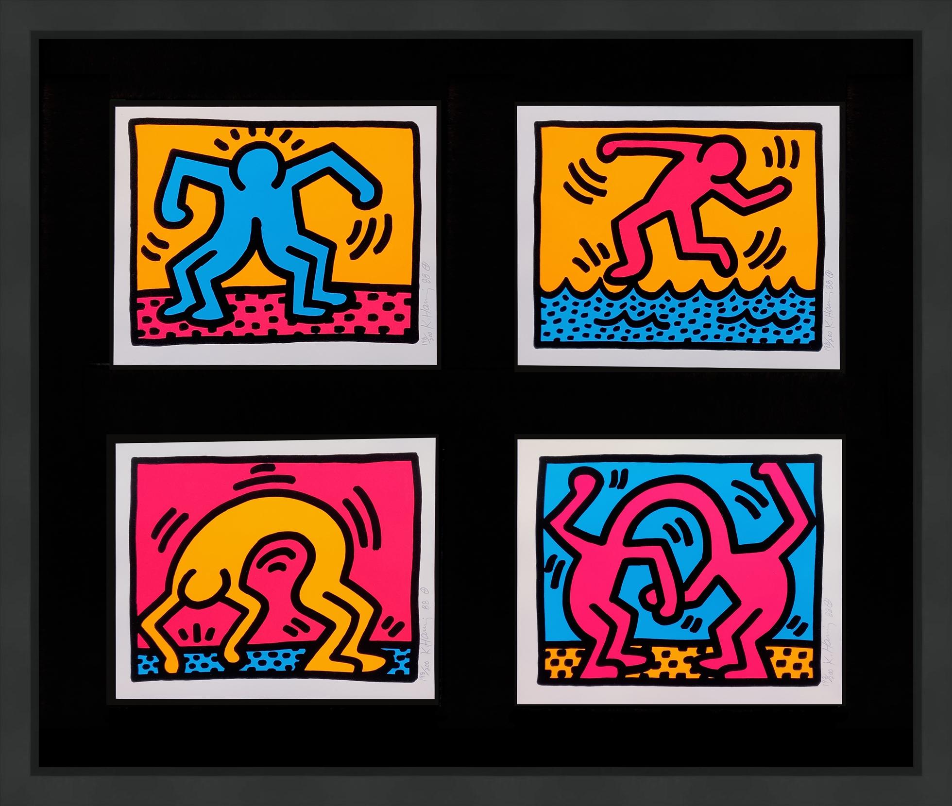 Portrait Print Keith Haring - POP SHOP II (set OF 4 SCREEN PRINTS SIGNÉES)