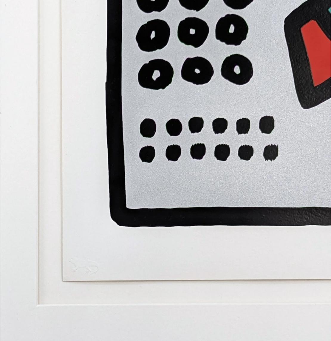 Pop Shop III (1), hand signed screen print - White Portrait Print by Keith Haring
