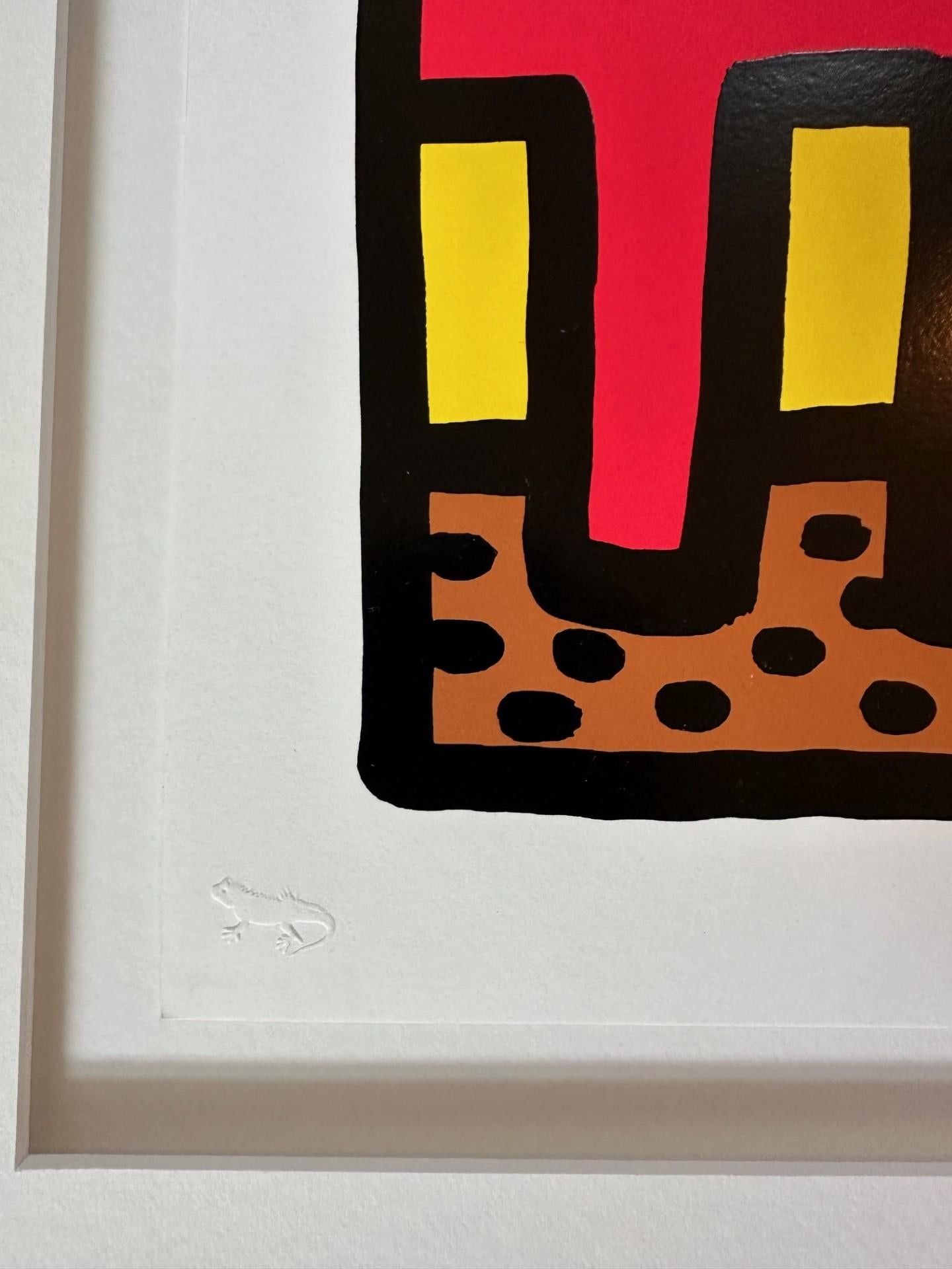 Pop Shop IV (4) - Orange Figurative Print by Keith Haring