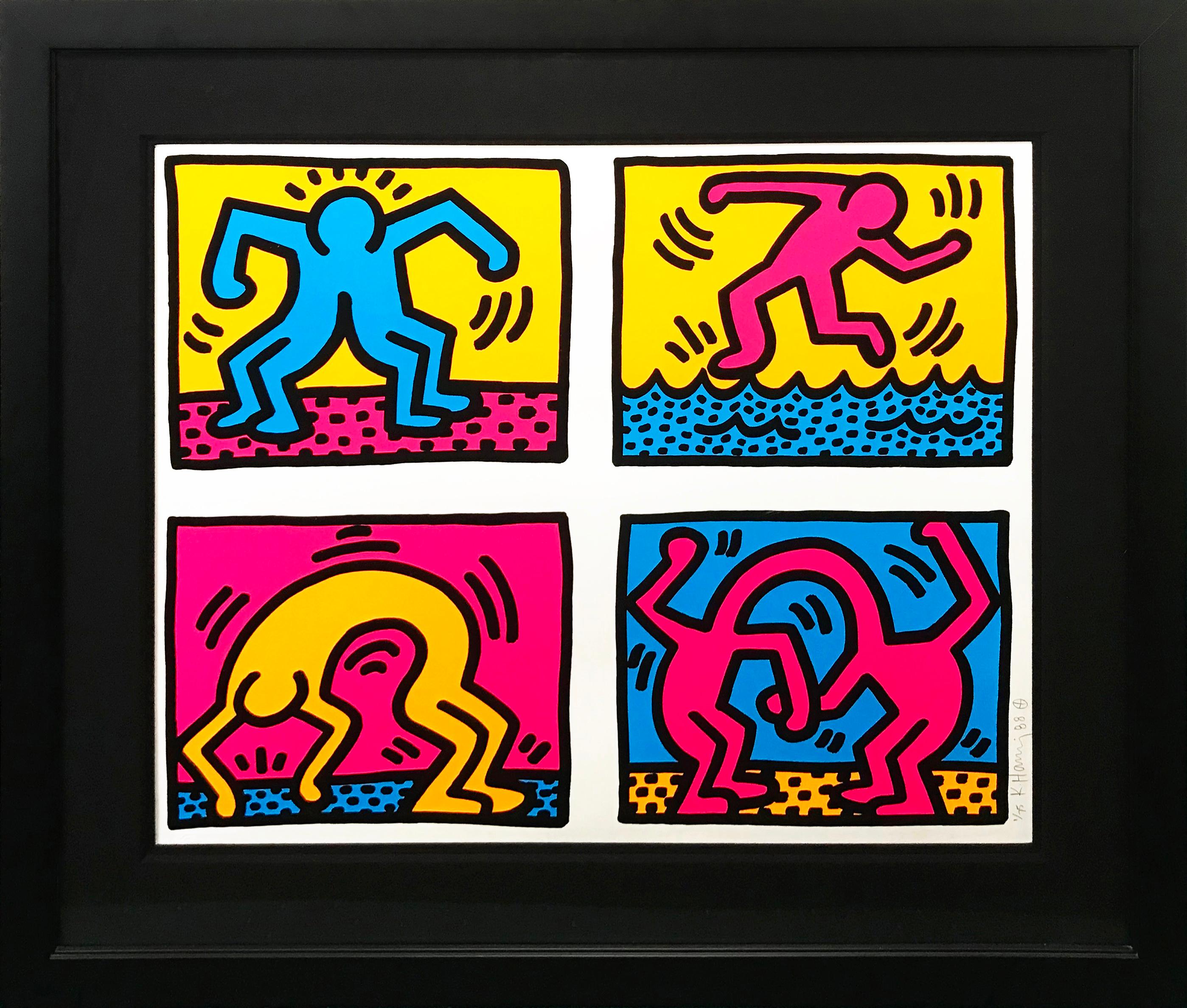 Keith Haring Portrait Print - POP SHOP QUAD II