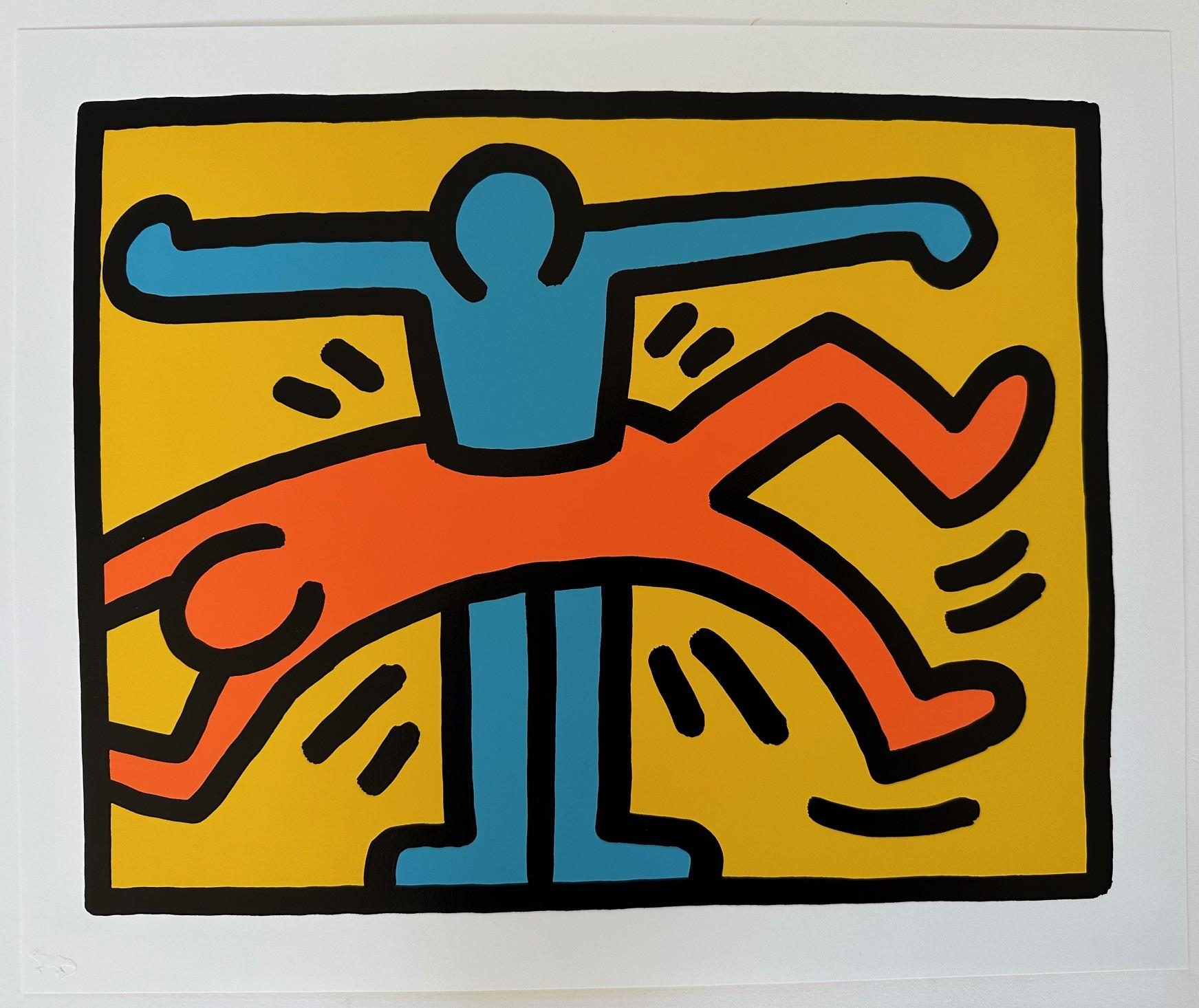 Le portefeuille complet de 4 pièces individuelles. Chacune porte le cachet de la succession Keith Haring au verso, signée au crayon par l'exécuteur de la succession, Julia Gruen, et numérotée 26/200. Publié par Martin Lawrence Editions, Los Angeles.