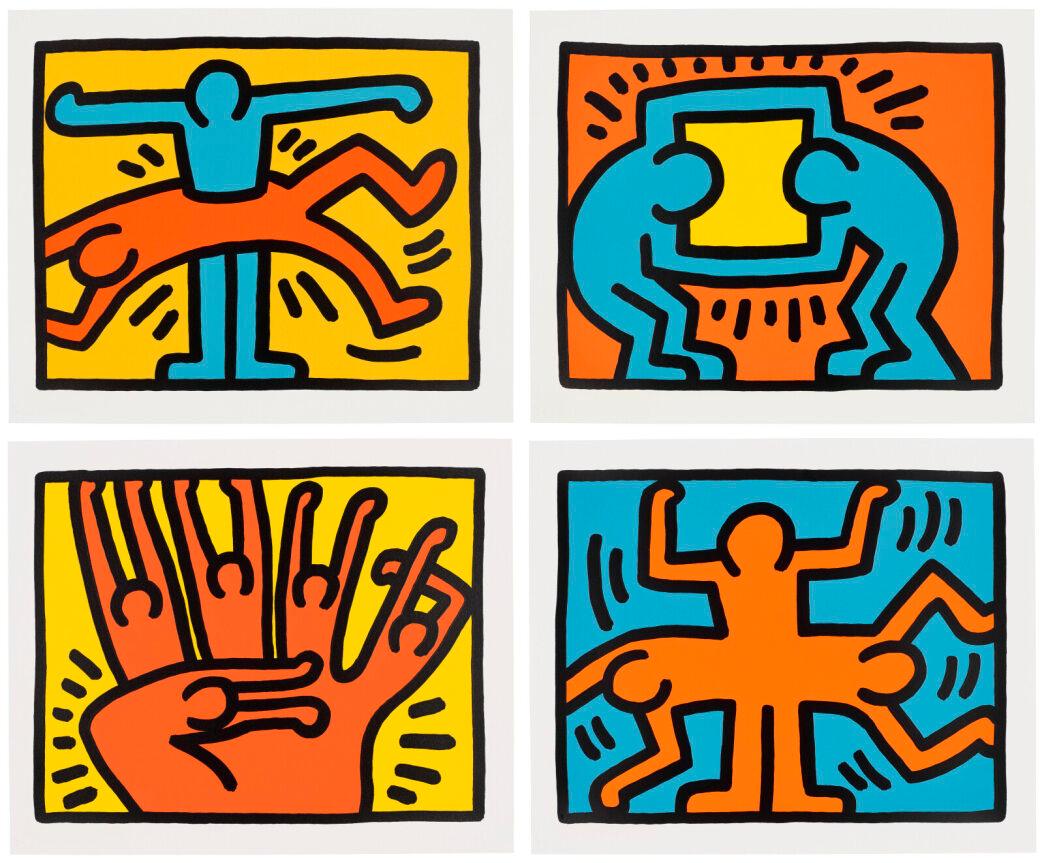 Keith Haring Print - Pop Shop VI, 1989 complete set of 4 artworks