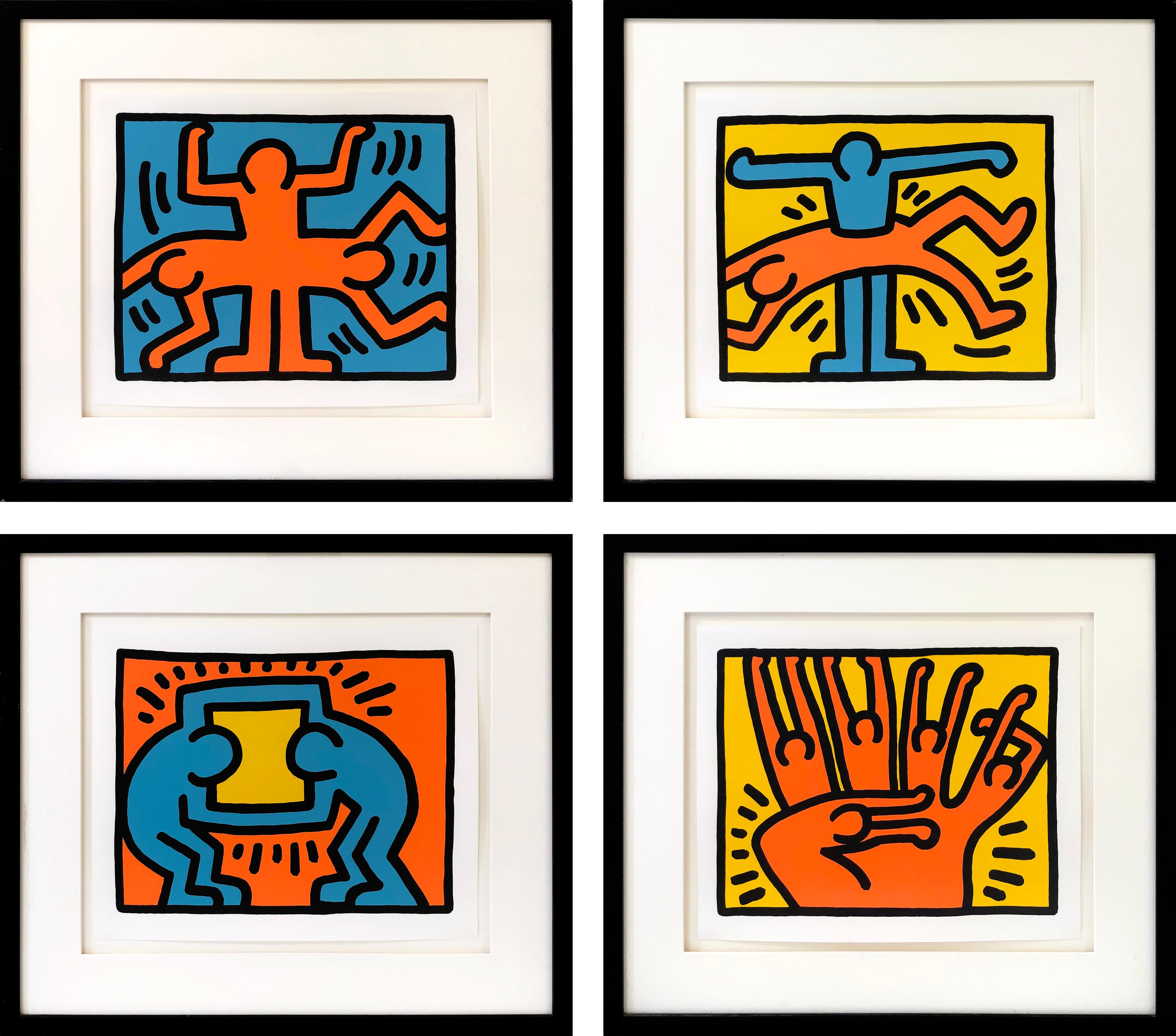 Keith Haring Portrait Print - Pop Shop VI (complete set of 4 screen prints)