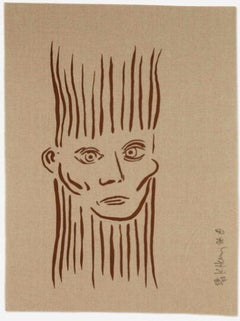 "Retrato de Joseph Beuys" Serigrafía original sobre lienzo ed. de 90 Firmado a mano