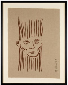 "Retrato de Joseph Beuys" Serigrafía original sobre lienzo ed. de 90 Firmado a mano