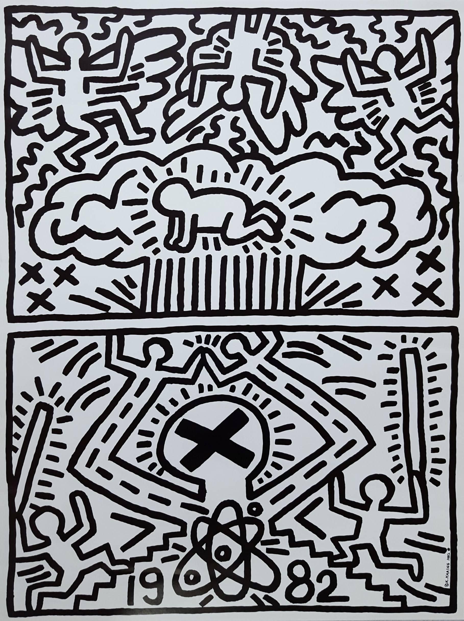 Keith Haring Figurative Print - Poster for Nuclear Disarmament