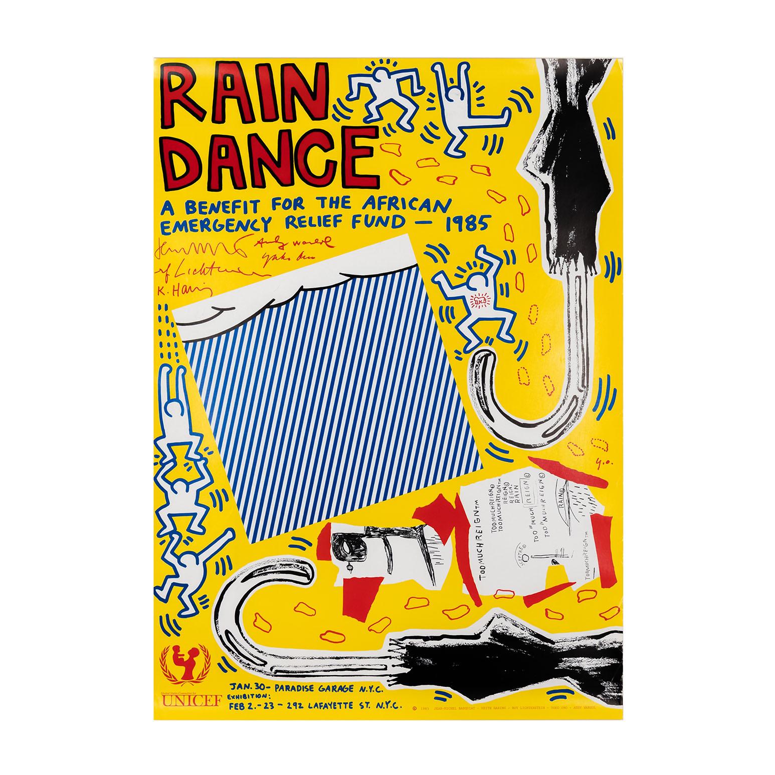Poster per la danza della pioggia - Print Pop Art di Keith Haring