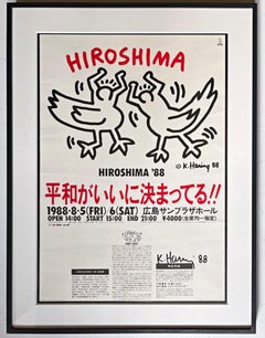 Rare Hiroshima Peace Celebration offset lithograph (Hand Signed by Keith Haring)