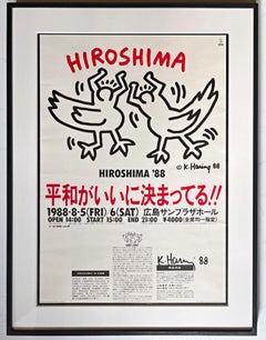 Rare affiche signée de la célébration de la paix de Hiroshima (signée à la main par Keith Haring) 