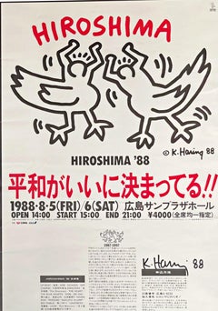 Rare Hiroshima Peace Celebration print, Hand Signed by Keith Haring + provenance