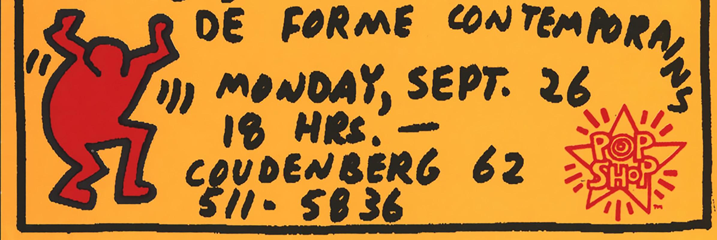 Rare Keith Haring Pop Shop Bruxelles 1988 (announcement) en vente 2