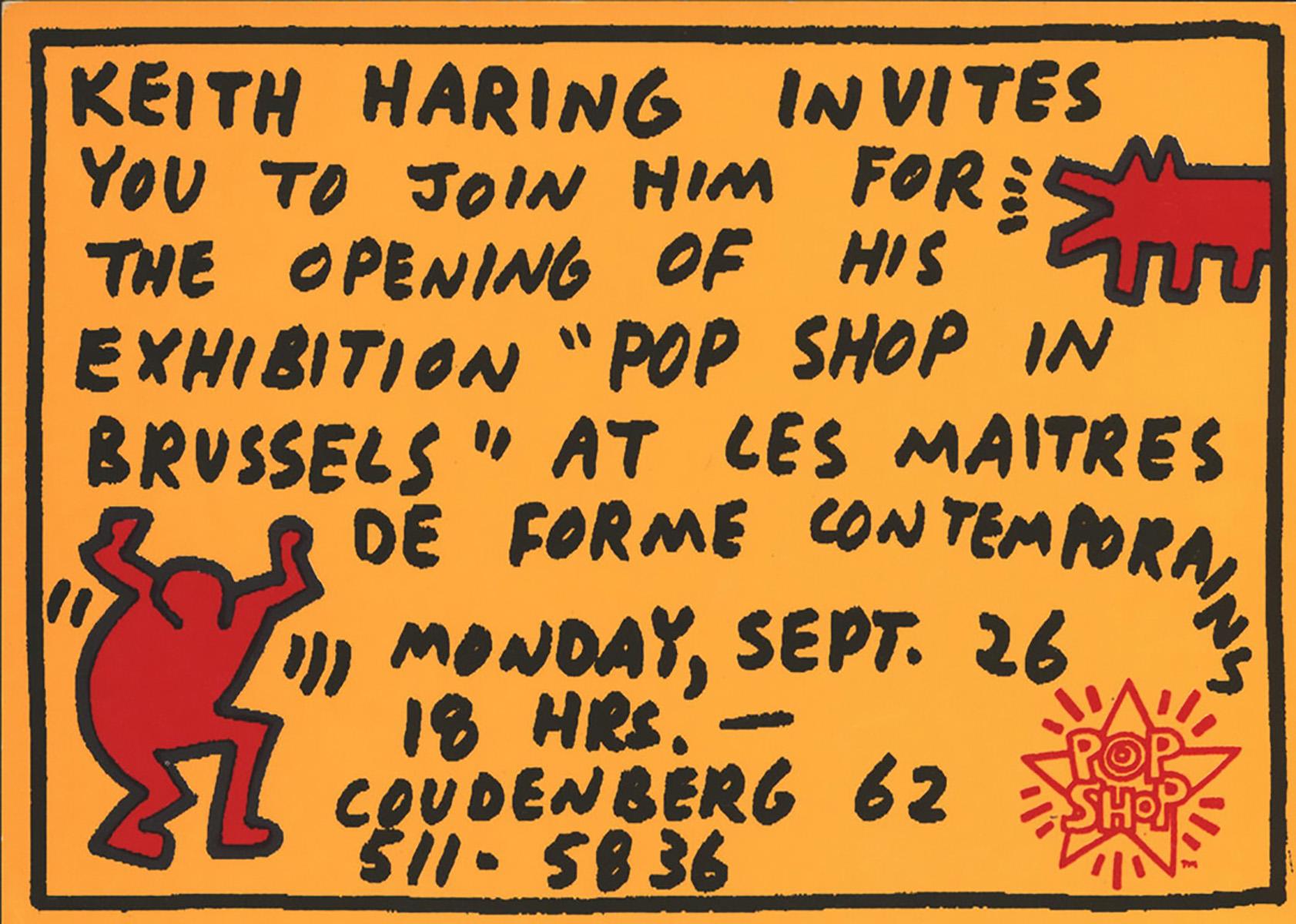 Raro Pop Shop Keith Haring Bruxelles 1988 (annuncio)