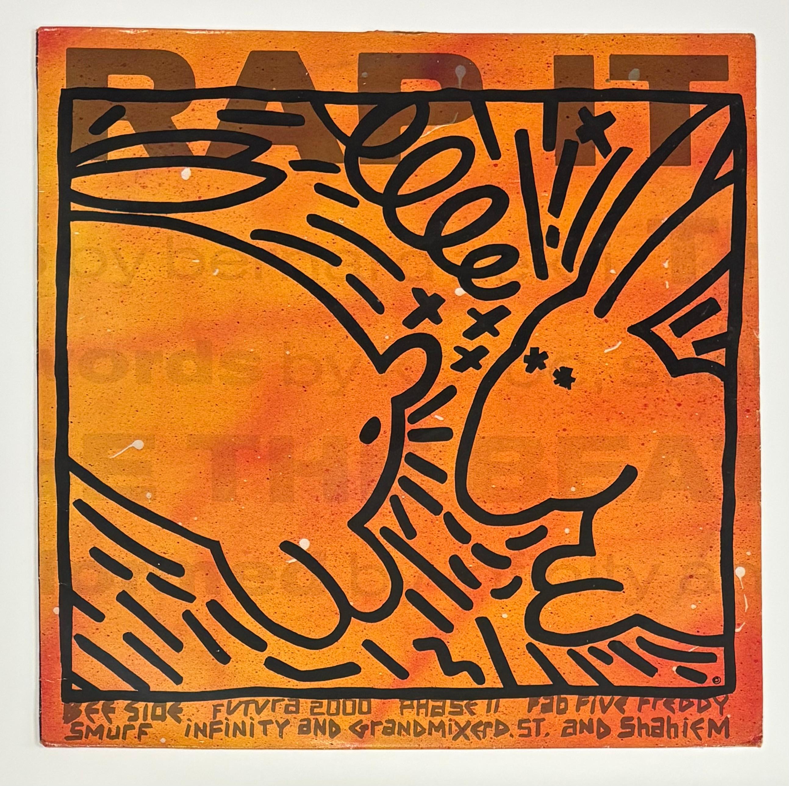 Seltene Keith Haring Vinyl-Schallplattenkunst (Keith Haring & Futura) im Angebot 1
