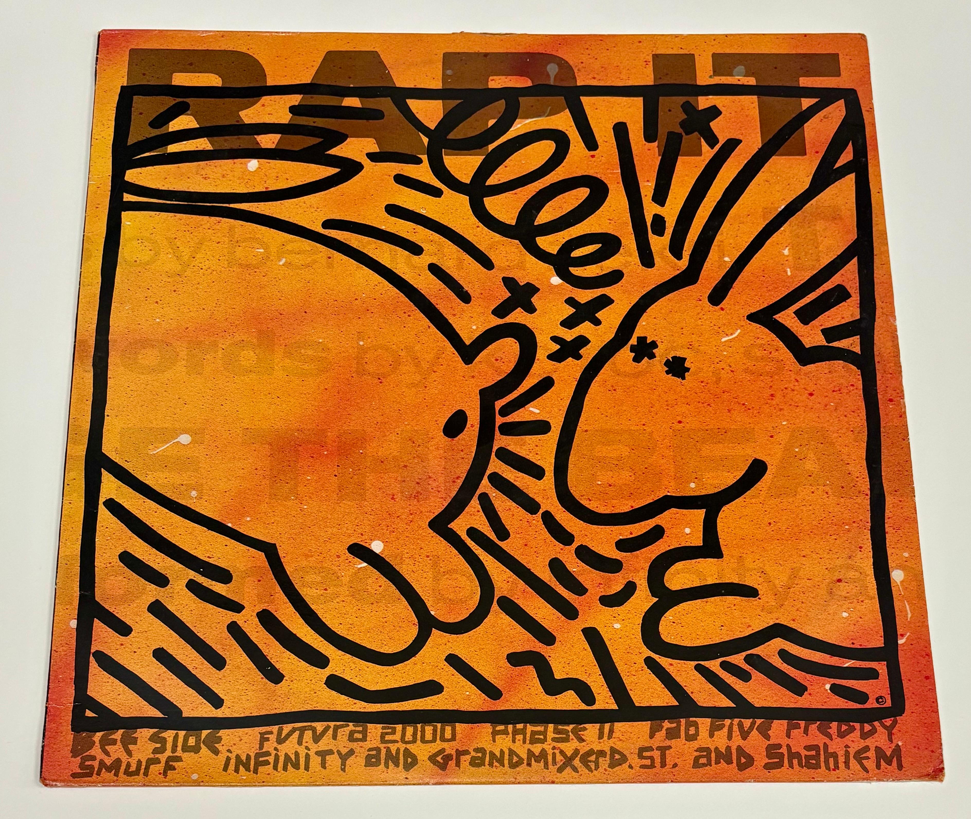 Seltene Keith Haring Vinyl-Schallplattenkunst (Keith Haring & Futura) im Angebot 2