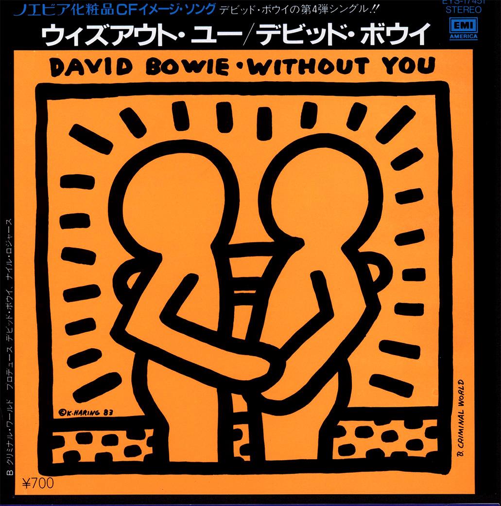 Seltene 1980er Keith Haring Plattenkunst (Keith Haring David Bowie)  im Angebot 1