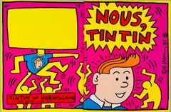 Rare original Keith Haring cover art (Keith Haring Nous Tintin)
