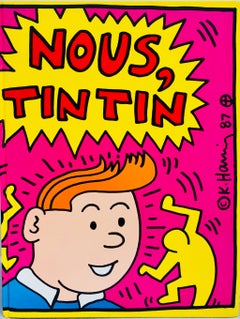 Rare original Keith Haring cover art (Keith Haring Nous Tintin) 