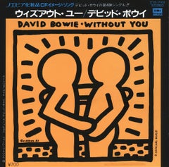 Retro Rare original Keith Haring Record Art (Keith Haring David Bowie)