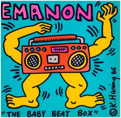 Rare Original Keith Haring Vinyl Record Art (Keith Haring boombox)