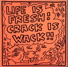 Rare original Keith Haring Vinyl Record Art (Keith Haring Crack Is Wack)