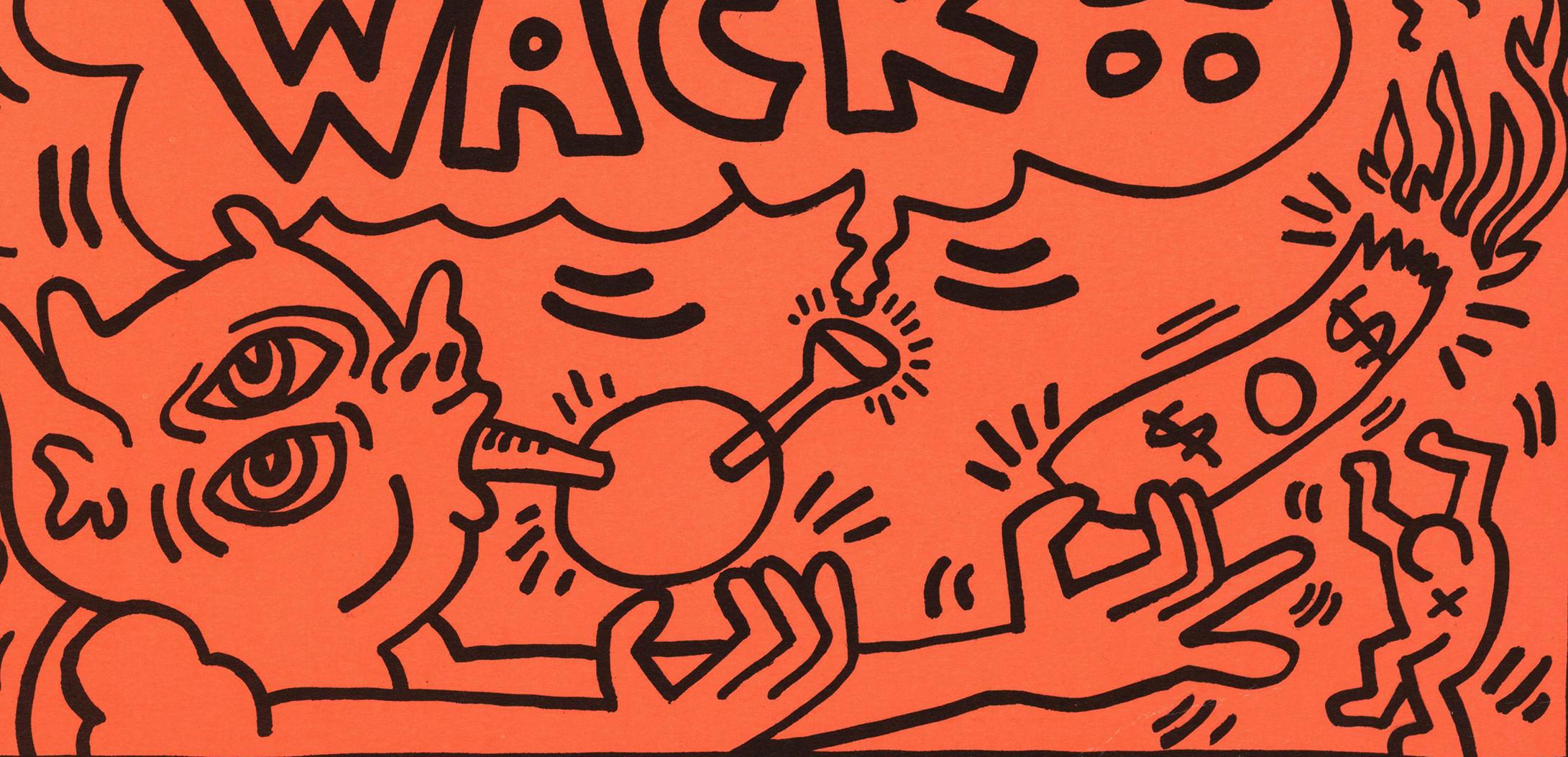 Rare œuvre d'art originale de Keith Haring (Keith Haring Crack Is Wack)  1