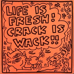 Rare et original Keith Haring Vinyl Record Art (Keith Haring Crack Is Wack) 