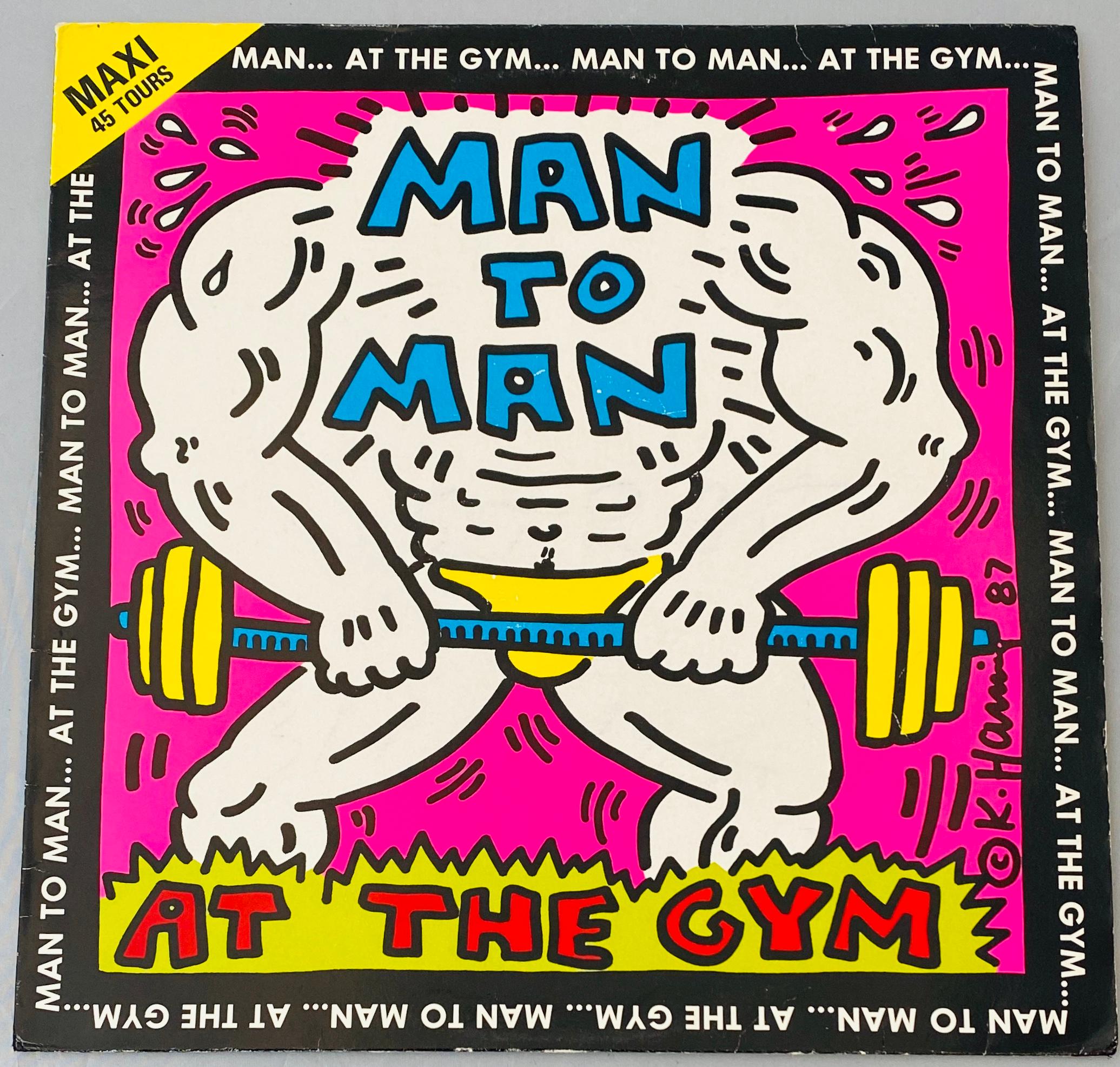 Rare Original Keith Haring Vinyl Record Art (vintage Keith Haring)  1