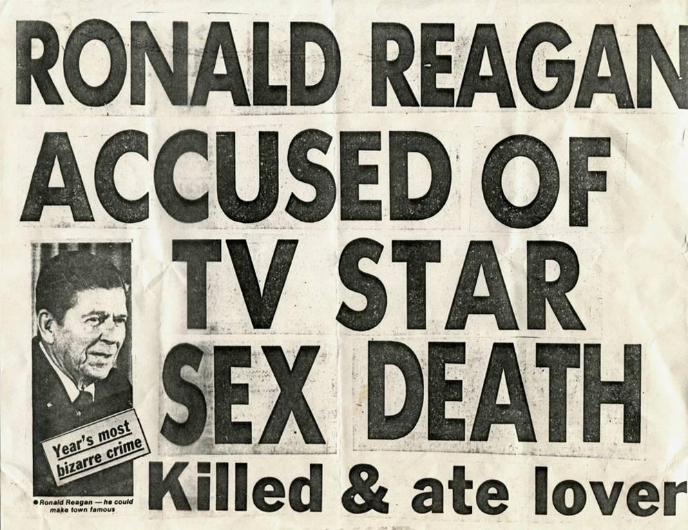 Ronald Reagan Accused of TV Star Sex Death - Print by Keith Haring