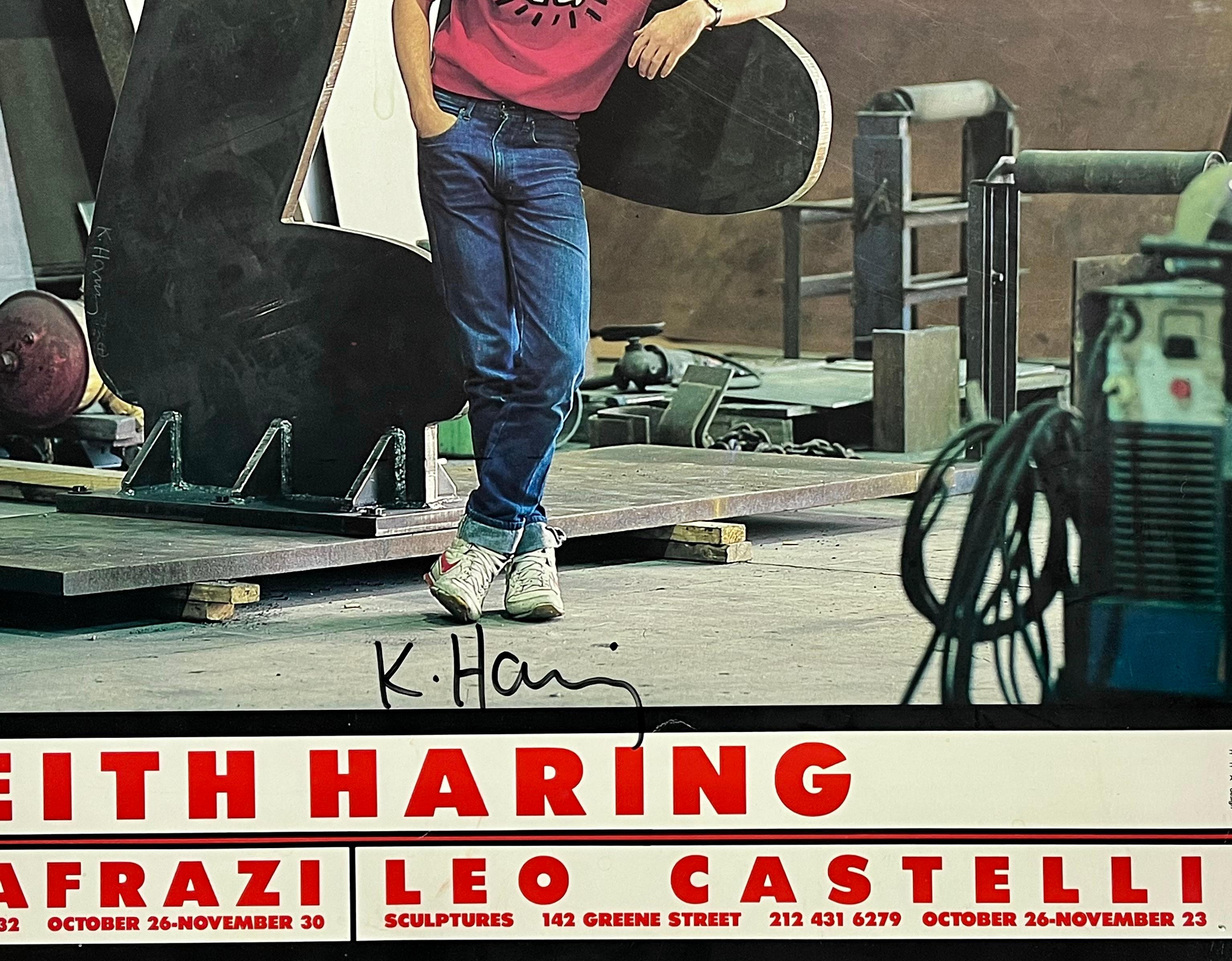 Signed Keith Haring exhibition poster 1985 (signed Keith Haring poster 1985) For Sale 3