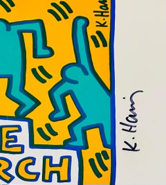 Signé Keith Haring Great Peace March 1986 (poster signé Keith Haring)