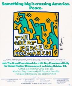 Signed Keith Haring Great Peace March 1986 (signed Keith Haring poster) 