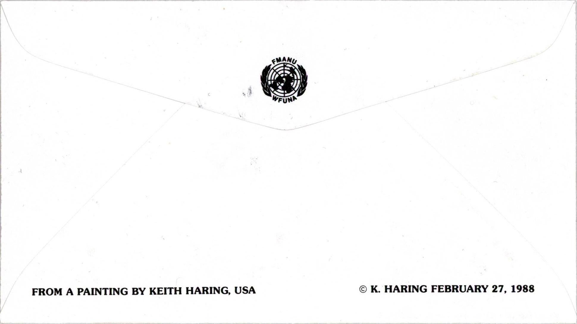 Signed Keith Haring International Volunteer Day mailer 1988 For Sale 1