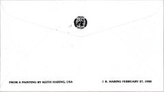 Signed Keith Haring International Volunteer Day mailer 1988