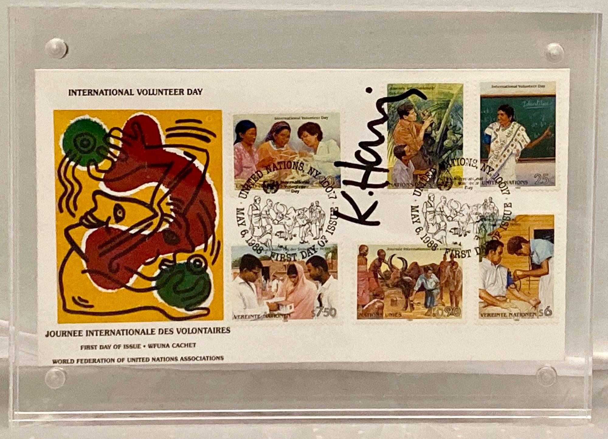 Signed Keith Haring International Volunteer Day mailer 1988 3