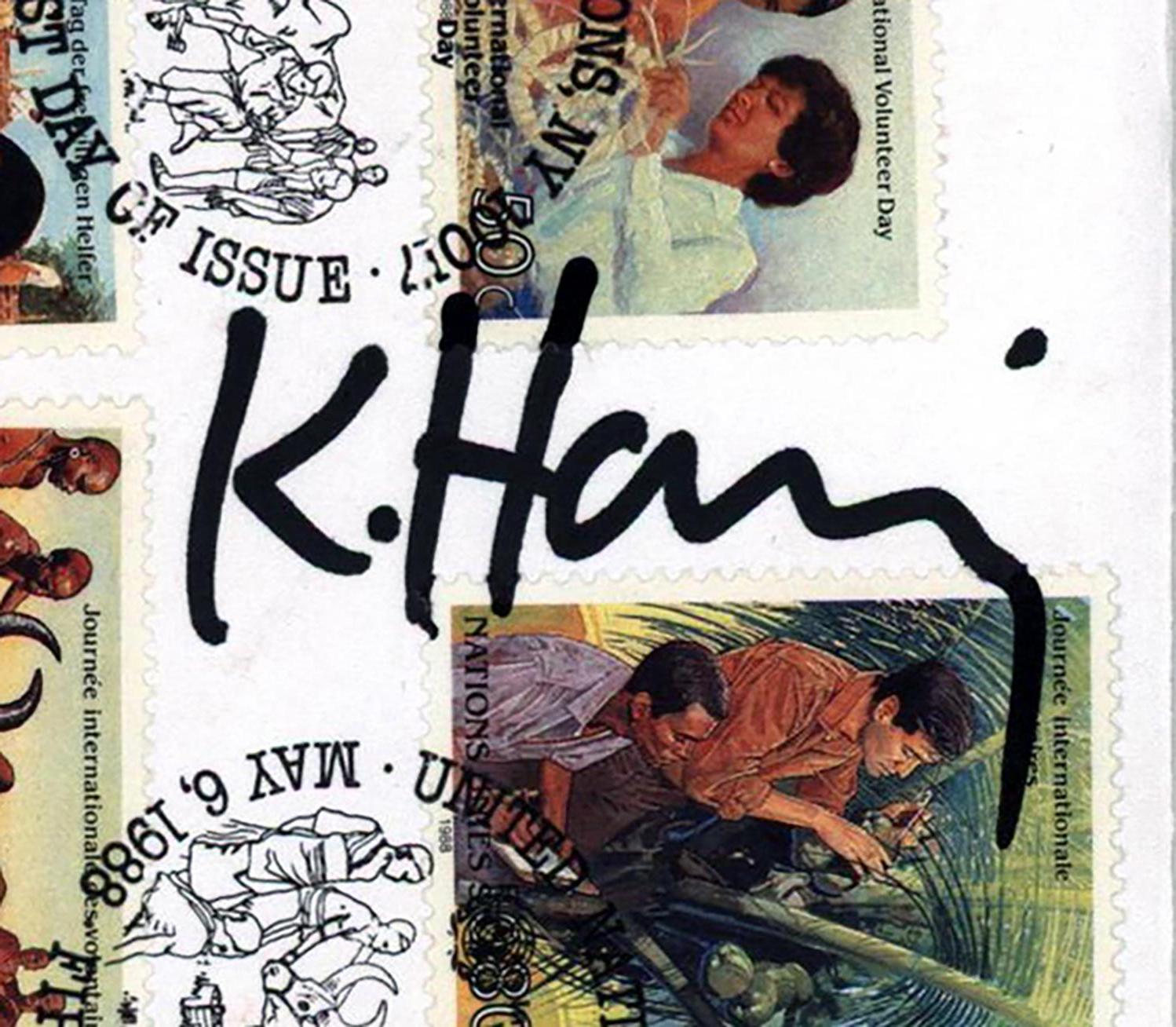 Signed Keith Haring International Volunteer Day mailer 1988 For Sale 3