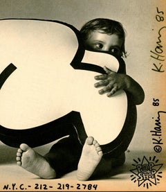 Signed Keith Haring Pop Shop advertisement 1985 (Keith Haring 1985)
