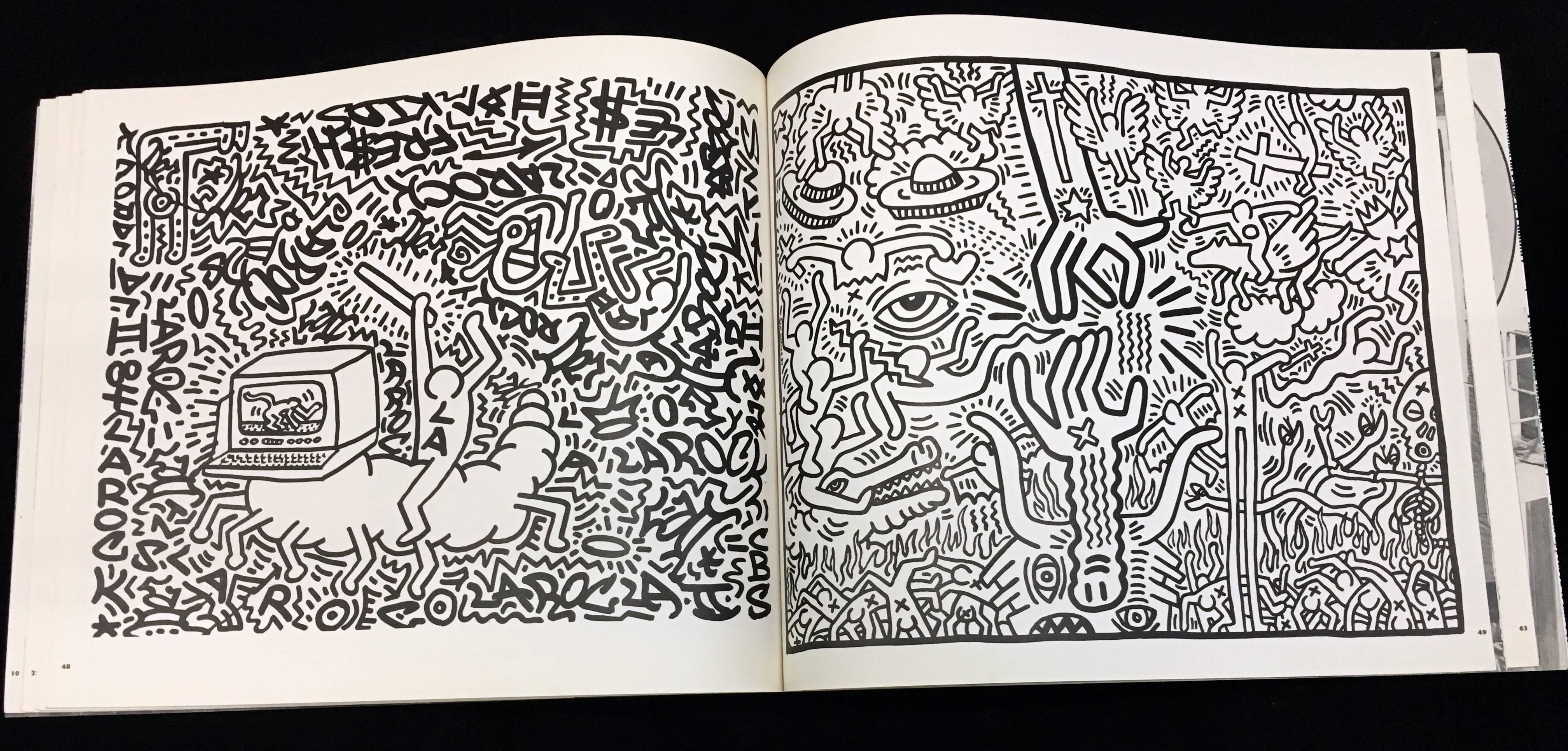 dessin et catalogue du Musée Stedelijk de Keith Haring ( dessin signé Keith Haring)  en vente 10