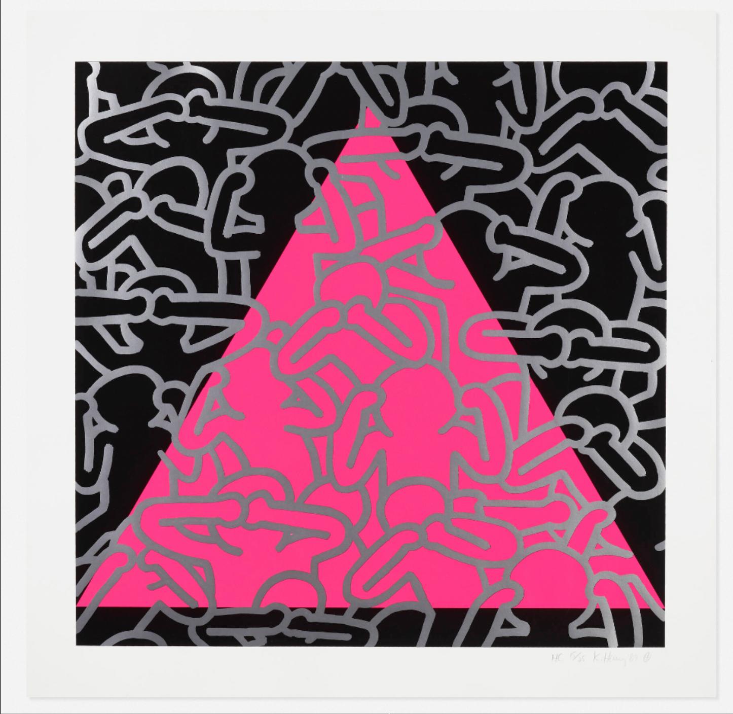 Abstract Print Keith Haring - Silence = Mort