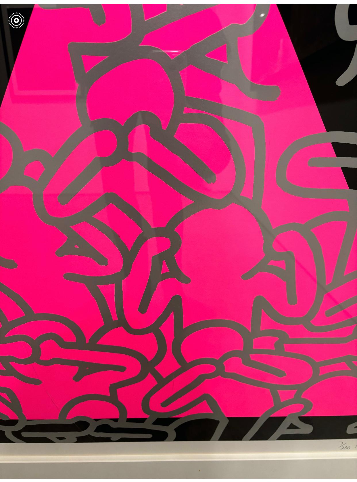 Keith Haring (1958-1990, americano)
Il silenzio è uguale alla morte (Littmann 152)
1989
Serigrafia
39 x 39 pollici.
Edizione di 200
Firmato a matita e numerato

Silence Equals Death di Keith Haring, creato nel 1989 durante gli ultimi anni di vita