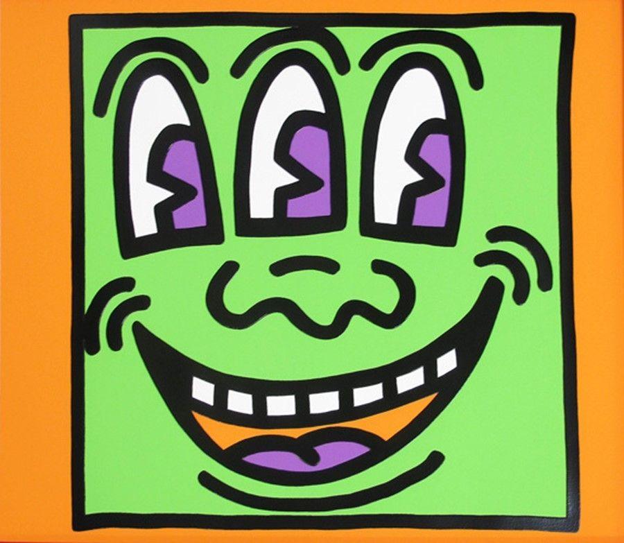 Lächelndes Gesicht – Print von Keith Haring