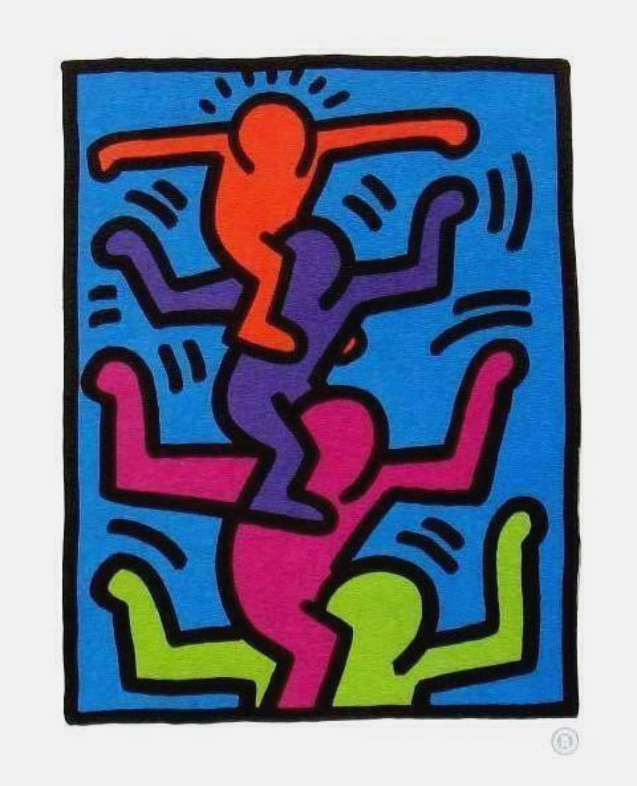 Keith Haring Landscape Print - Stacked Figures