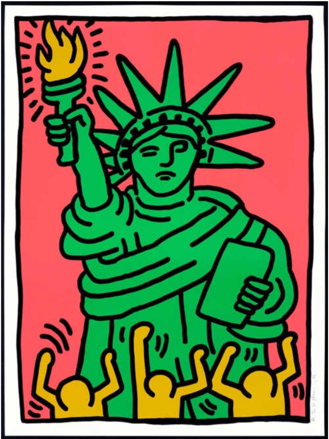 Keith Haring Print - Statue of Liberty